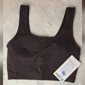 lululemon athletica Espresso Wonder Train Scoop Neck Tank. Ribbed.